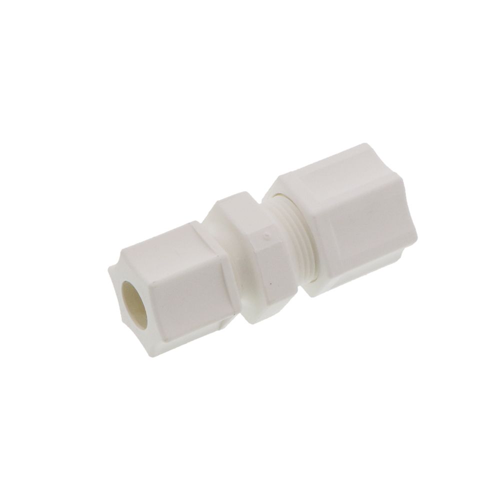 JACO 15-8-6-P-PG Polypropylene Reducing Union 1/2 OD Tube x 3/8 OD Tube
