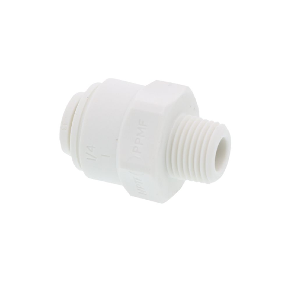 John Guest Male Connector NPTF Polypro - 1/4 x 1/8 NPTF