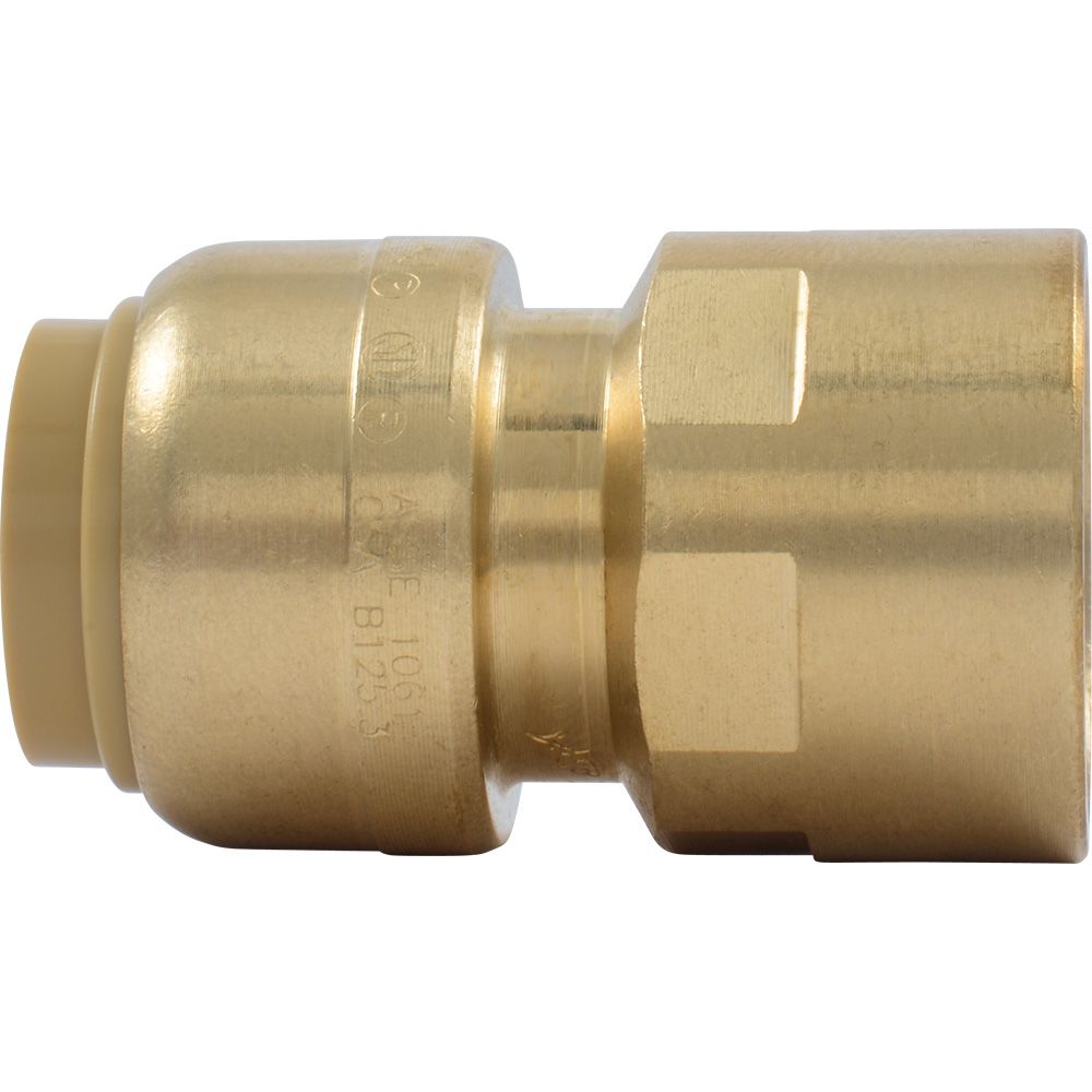 SharkBite® U072LF Lead-Free Brass Push-to-Connect Female Adapter - 1/2" x 1/2" FPT