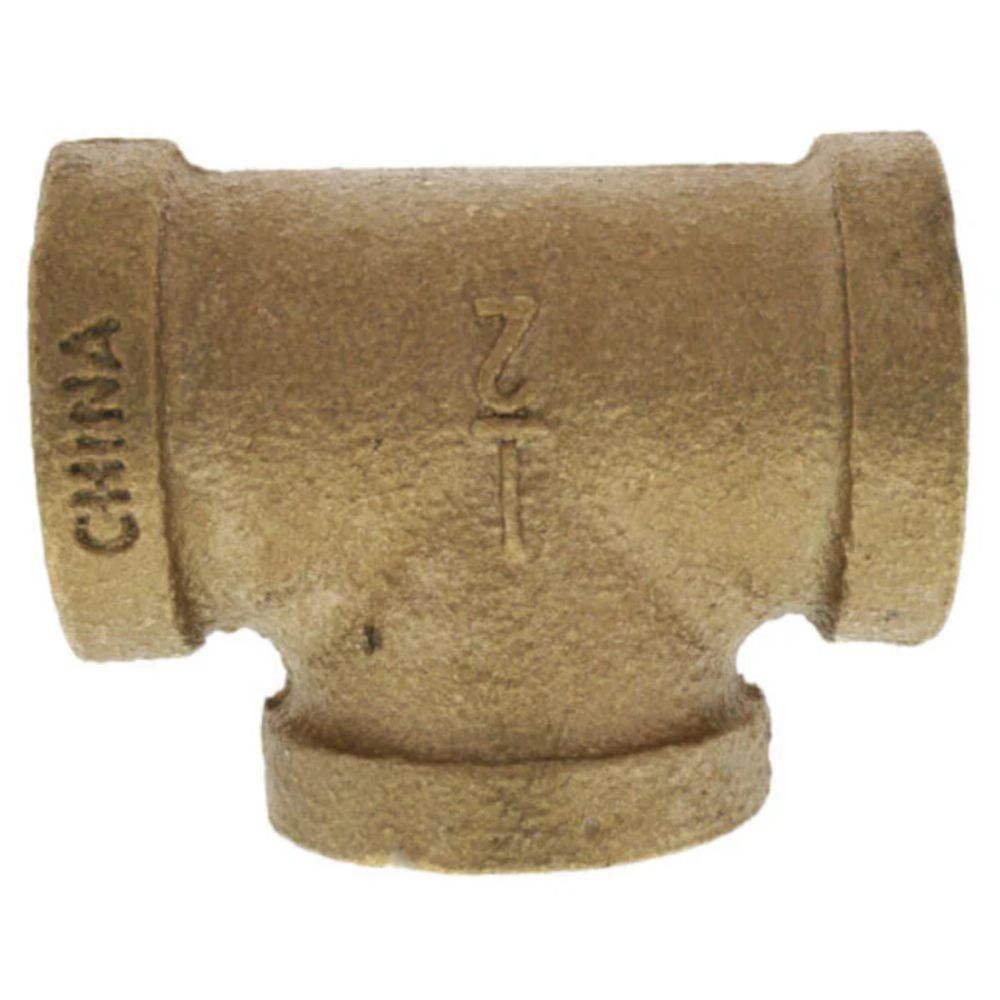 Lead-Free Brass Tee BFT-N4-LF - 1/2 FPT x 1/2 FPT x 1/2 FPT