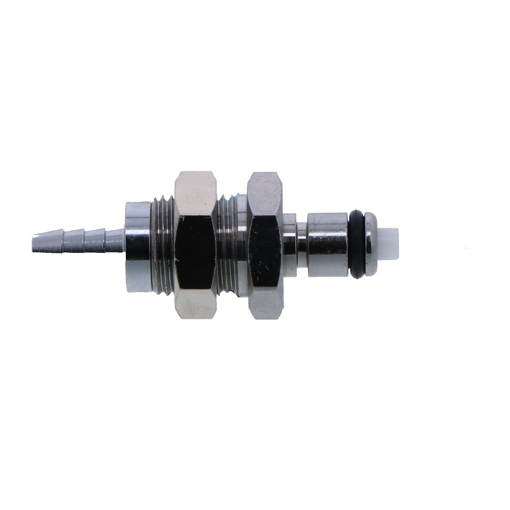 MCD4202 Valved Panel Mount Hose Barb Coupling Insert 1/8 ID Barb