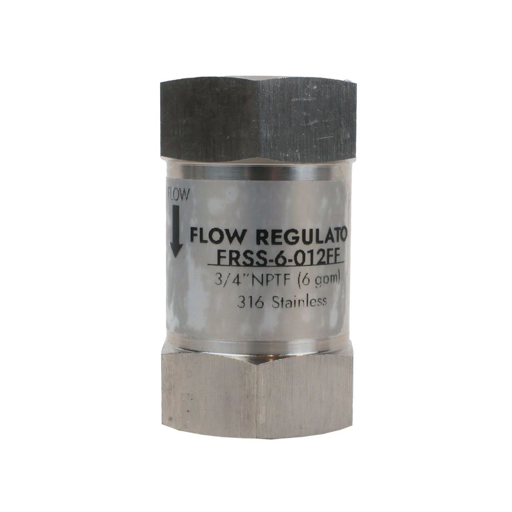 Neo-Pure Stainless Steel Flow Restrictor 6 GPM 316SS 3/4" FPT x FPT