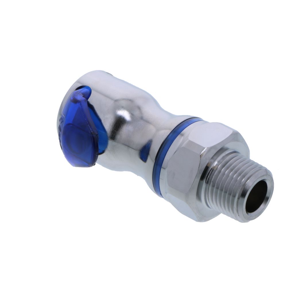 LQ6D10006BLU Valved Pipe Thread Liquid Cooling Coupling Body 3/8 NPT Cool Blue