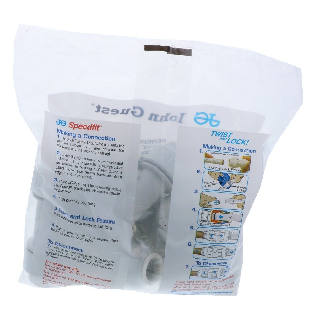 John Guest Reducing Tee - 1/2 x 1/2 x 3/4 CTS