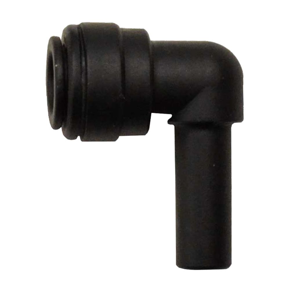 John Guest Stem Elbow Connector Black Polypropylene - 1/4 Stem x 1/4