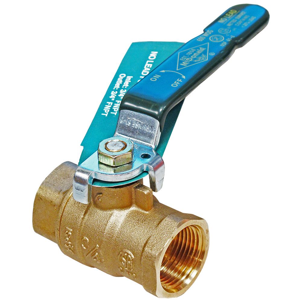 Full Port Brass Ball Valve Lead-Free 3/4" FNPT