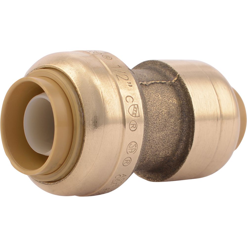SharkBite® U009LF Lead-Free Brass Push-to-Connect Reducer Coupling - 3/8" x 1/2"