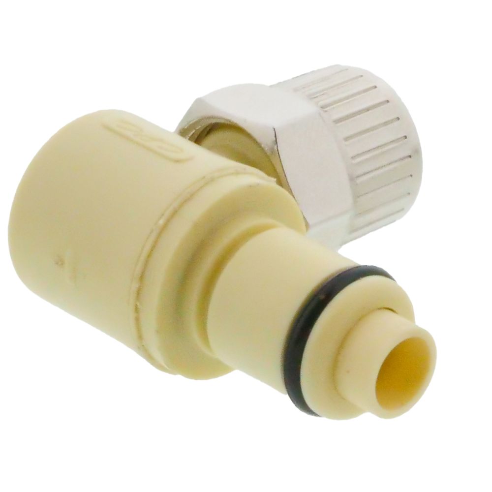 PLCD2100612 Valved Elbow Hose Barb Coupling Insert 3/8 ID Barb