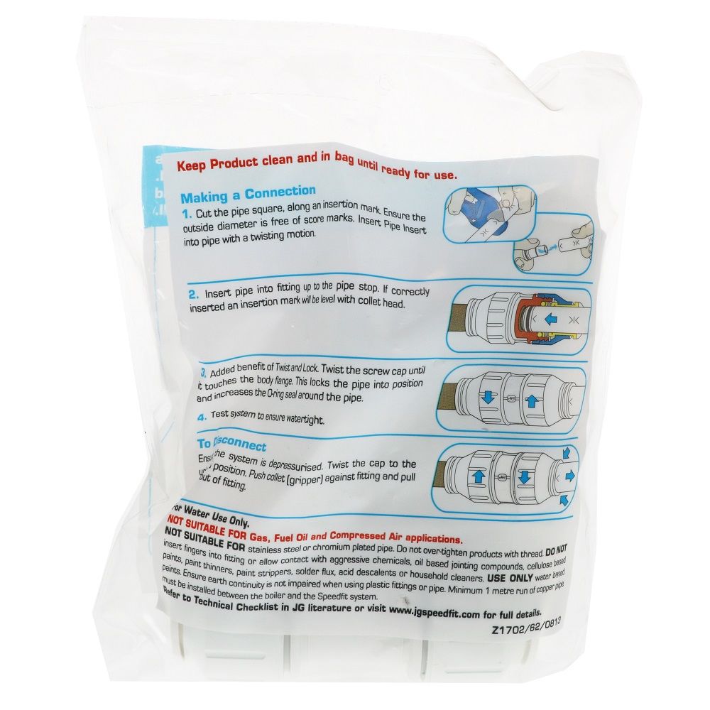 John Guest Reducing Tee - 28mm x 28mm x 22mm