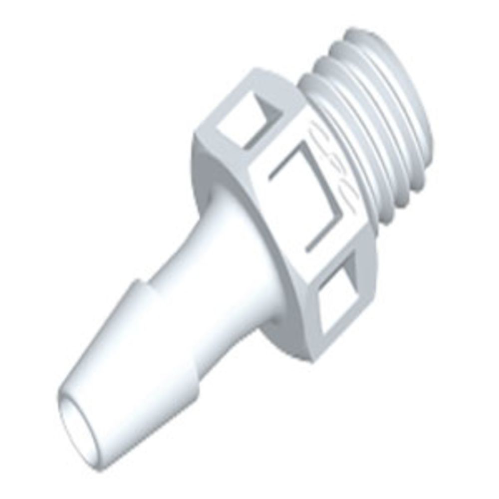 KS470 Straight Fitting Natural PVDF 1/4-28 UNF x 1/8 HB