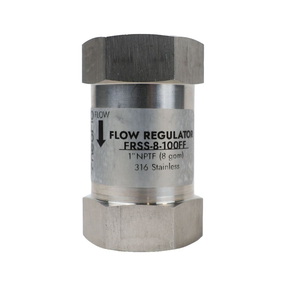 Neo-Pure Stainless Steel Flow Restrictor 8 GPM 316SS 1" FPT x FPT
