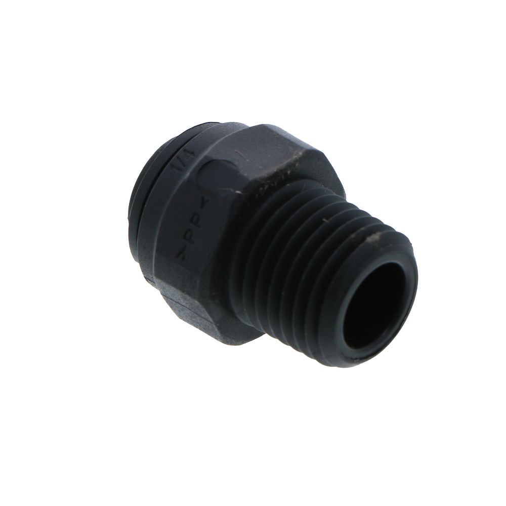 John Guest Male Connector NPTF Black Polypropylene - 1/4 x 1/4 NPTF