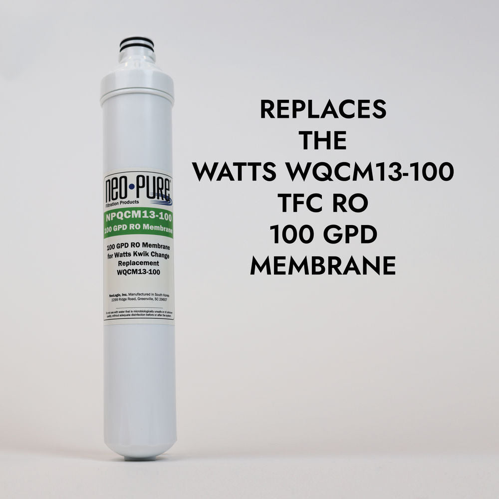 Neo-Pure Kwik Change 13" RO Membrane Filter 100 GPD Replacement For Watts WQCM13-100