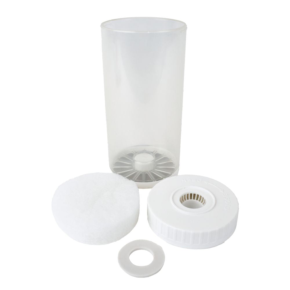 4-1/2" x 10" Refillable Empty Cartridge Clear Body, White Cap