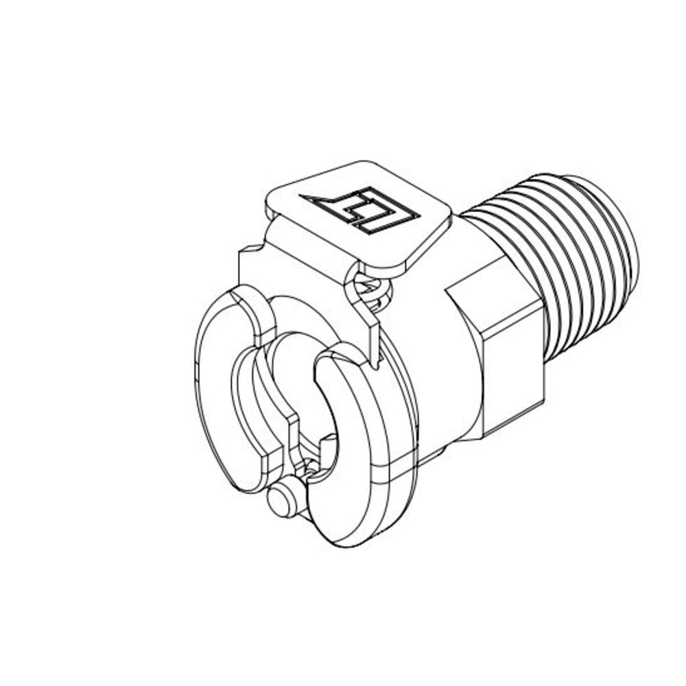LinkTech 20AC Male Thread Socket, Valved, 1/8" MNPT