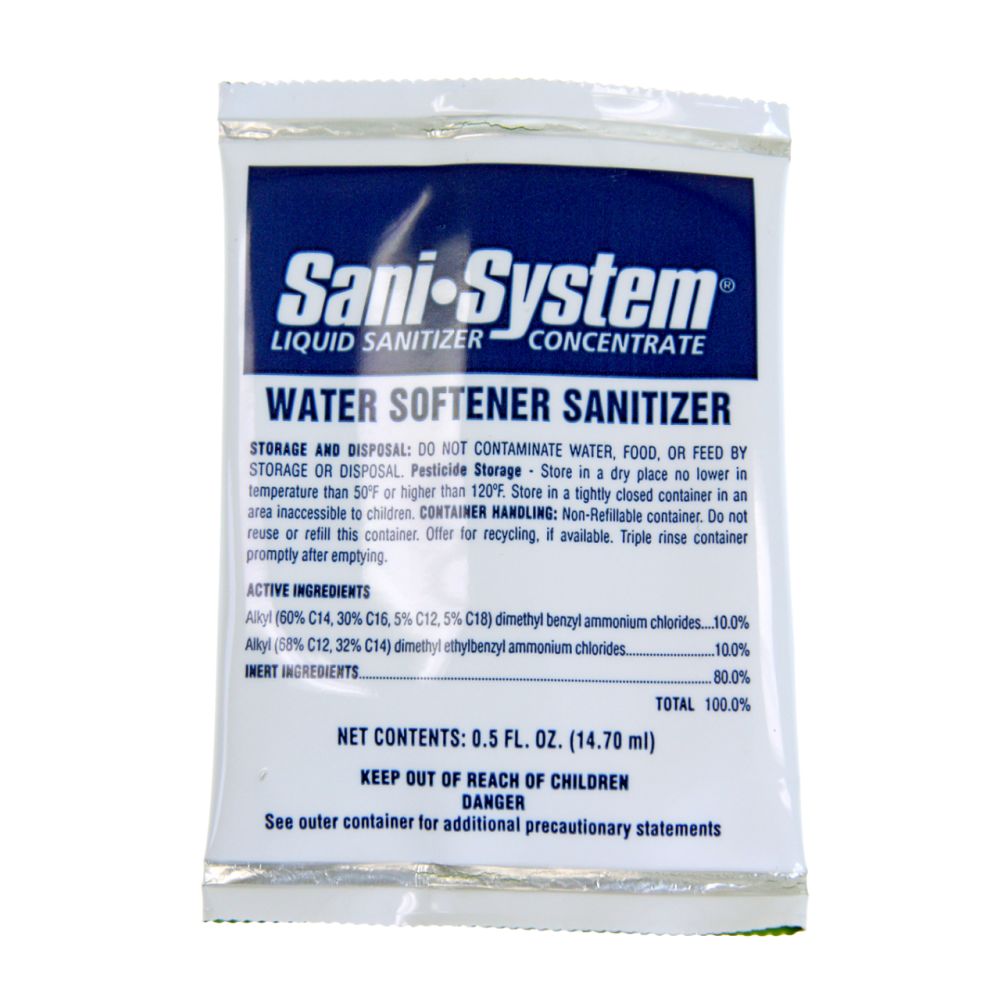 Sani-System Water Softener Sanitizer - 0.5 oz Packet - NSF - EPA