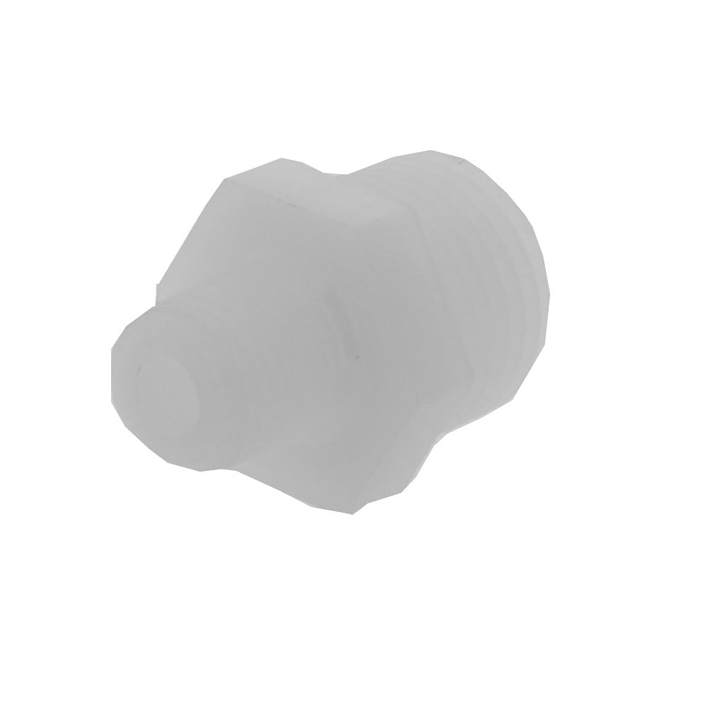 Nipple Hex - 1/2" MPT x 1/4" MPT Natural Nylon