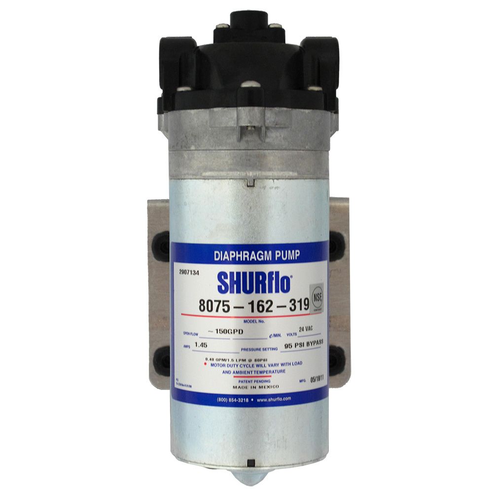 SHURflo 8075-162-319 Silver Series RO Booster Pump 150 GPD 90 PSI 24V