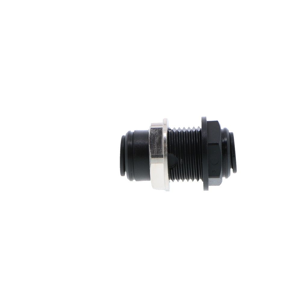 John Guest Bulkhead Connector BLACK ACETAL - 10mm x 10mm