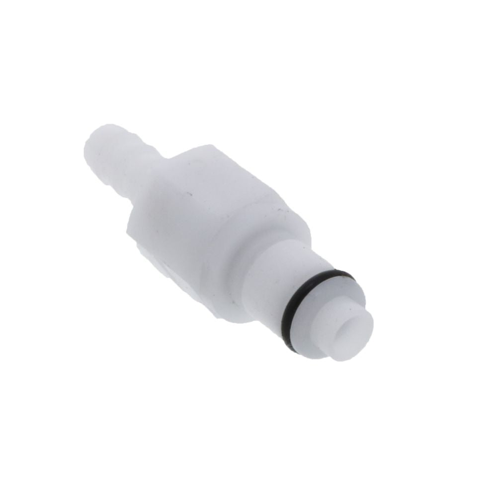 PLCD22004V Valved In-Line Hose Barb Coupling Insert 1/4 ID Barb Viton O-ring