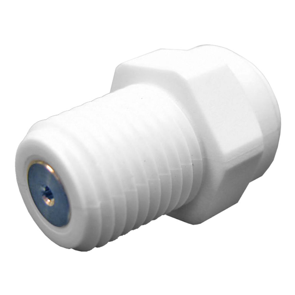 Male Straight Check Valve Stainless Steel - 1/4" Push-in x 1/4" MPT