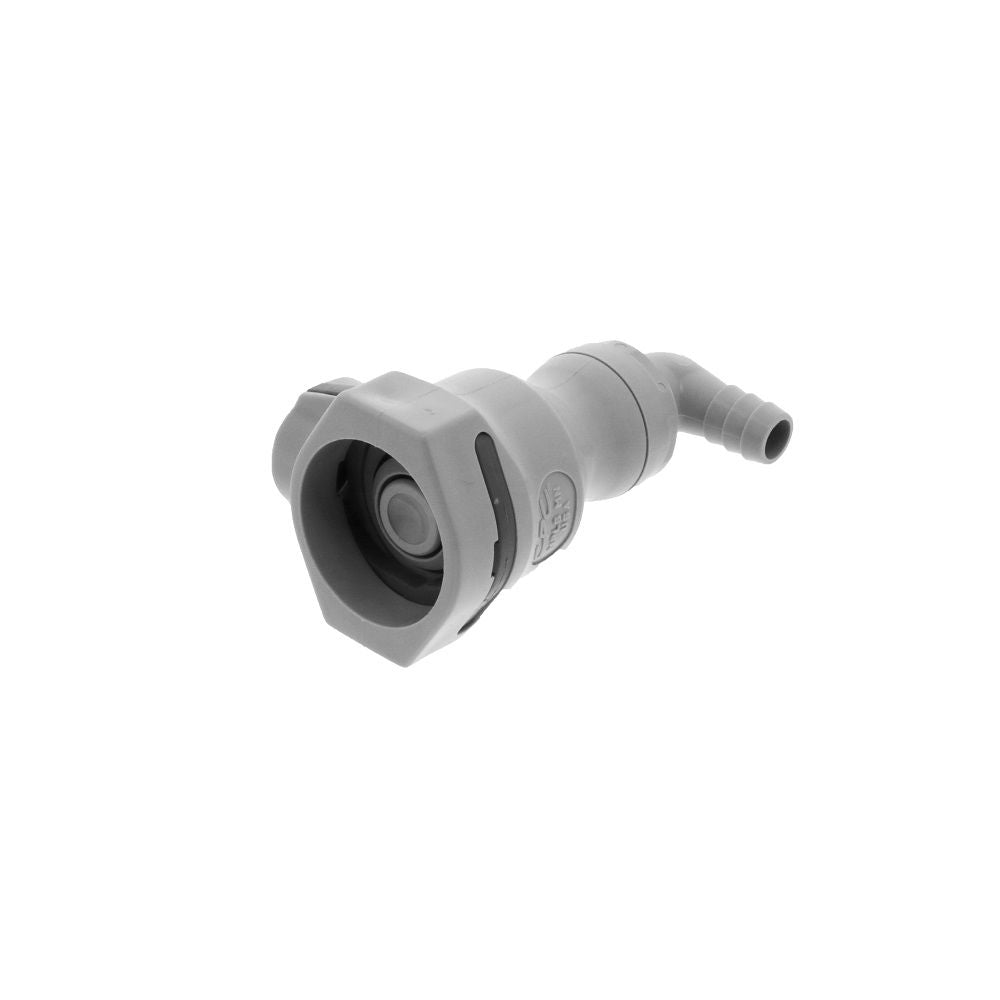 UDC Valved Elbow Hose Barb Coupling Body - 3/8 ID Barb EPDM O-Ring