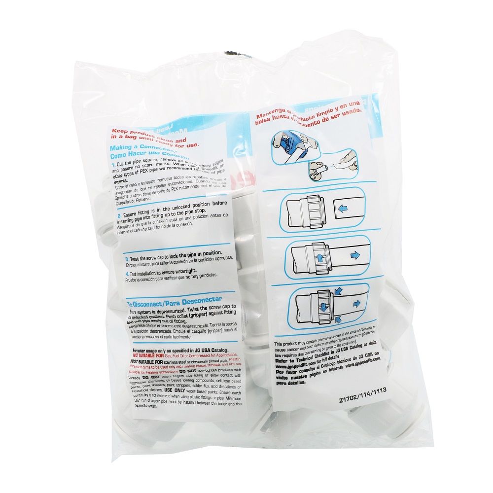 John Guest Stackable Stem Tee - 1/2 CTS x 1/2 CTS Stem x 1/2 CTS Branch