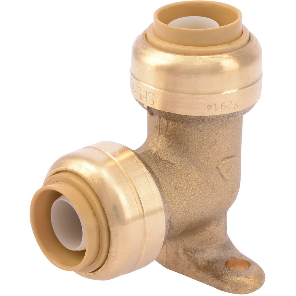SharkBite® U249LF Lead-Free Brass Push-to-Connect Drop-Ear Elbow - 1/2" x 1/2"