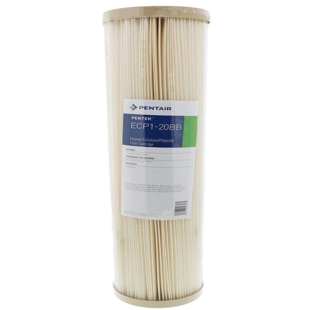 20" BB Pentek Pleated Cellulose-Polyester ECP1-20BB 1 mic Filter