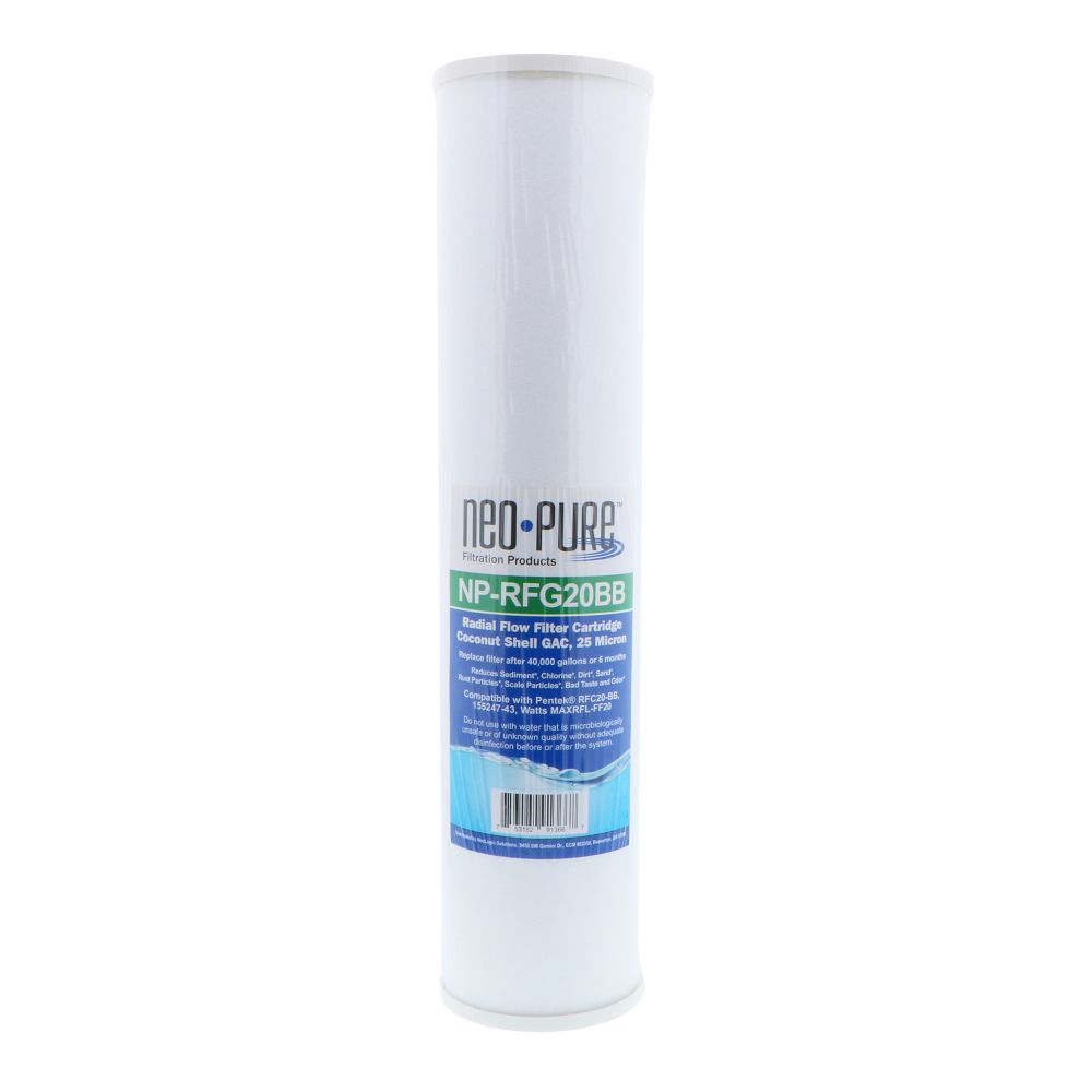 Neo-Pure NP-RFG20BB 20" BB Radial Flow GAC Carbon Filter 25 micron