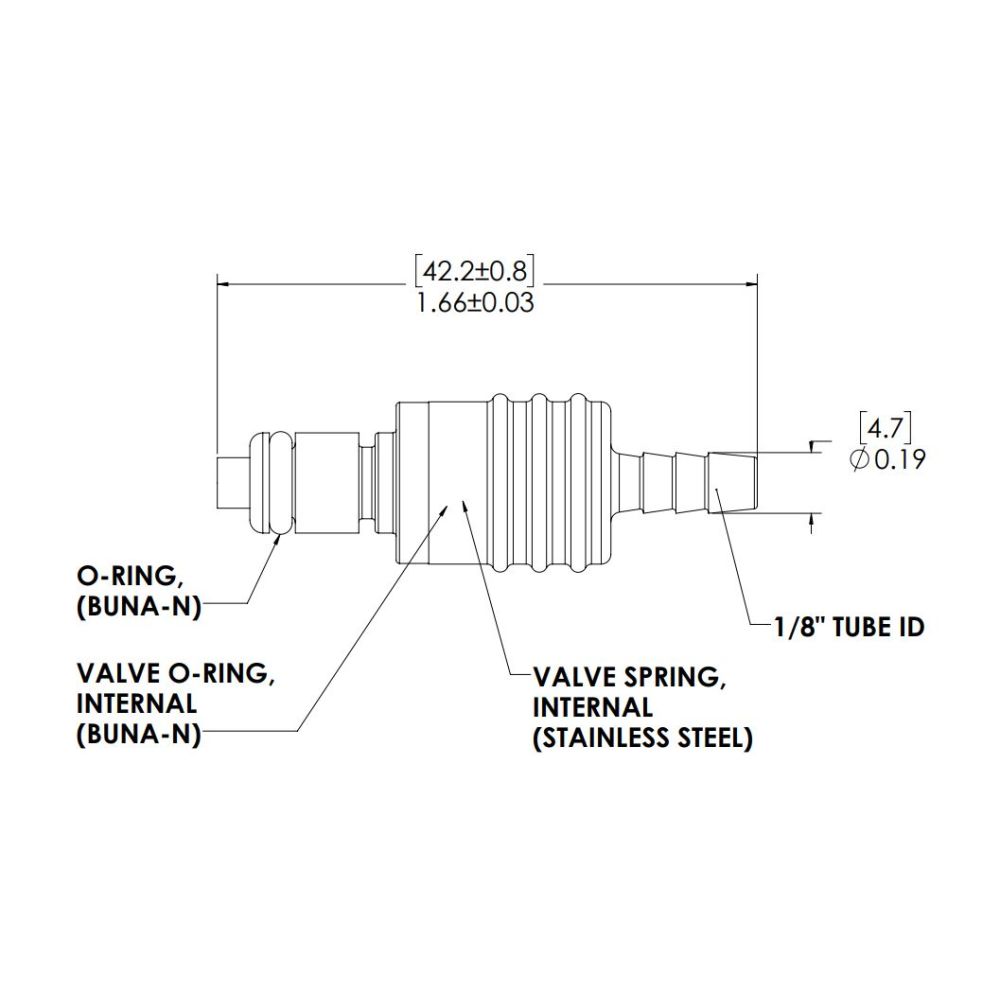 LinkTech 20AC Inline Plug, Valved, 1/8HB