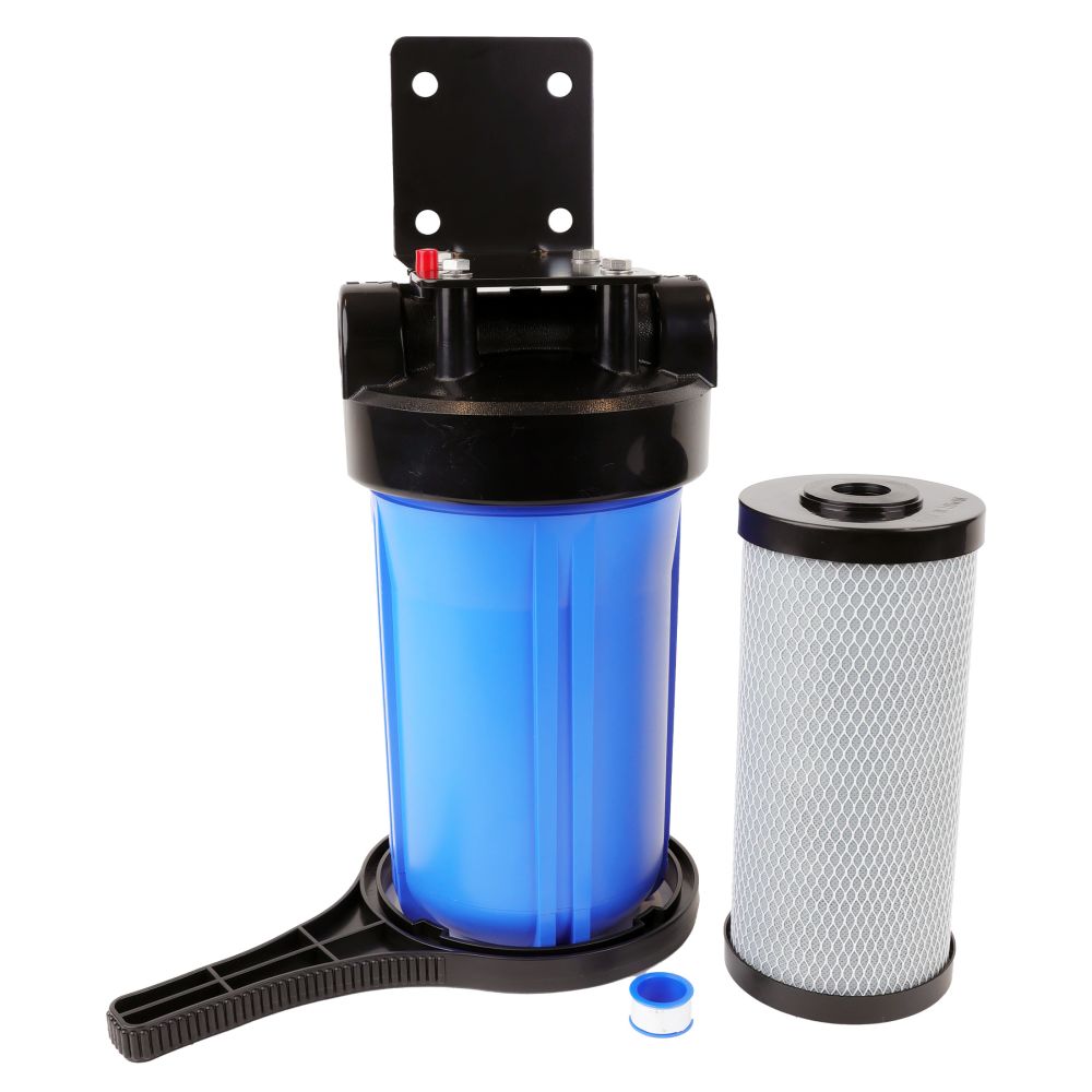 Whole House Water Filter Housing, 10" x 4.5" Twin Stage Filtration Universal Housing 1” RPT Port