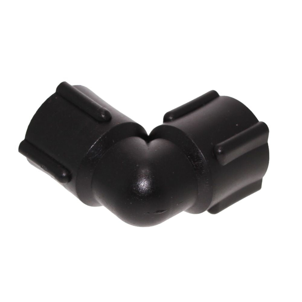 Female Elbow 1/2 FNPT x 1/2 FNPT - Black Polypropylene