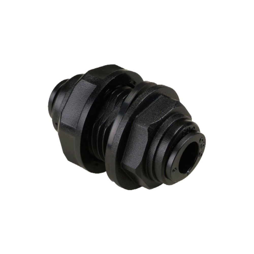 NeoFit - Acetal Black Bulkhead Connector 8mm tube x 6mm tube