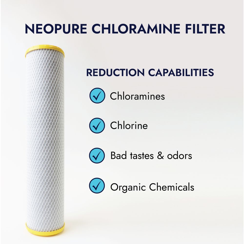Neo-Pure CHLM-4520 20" x 4-1/2" Chloramine Carbon Block Filter 1 micron