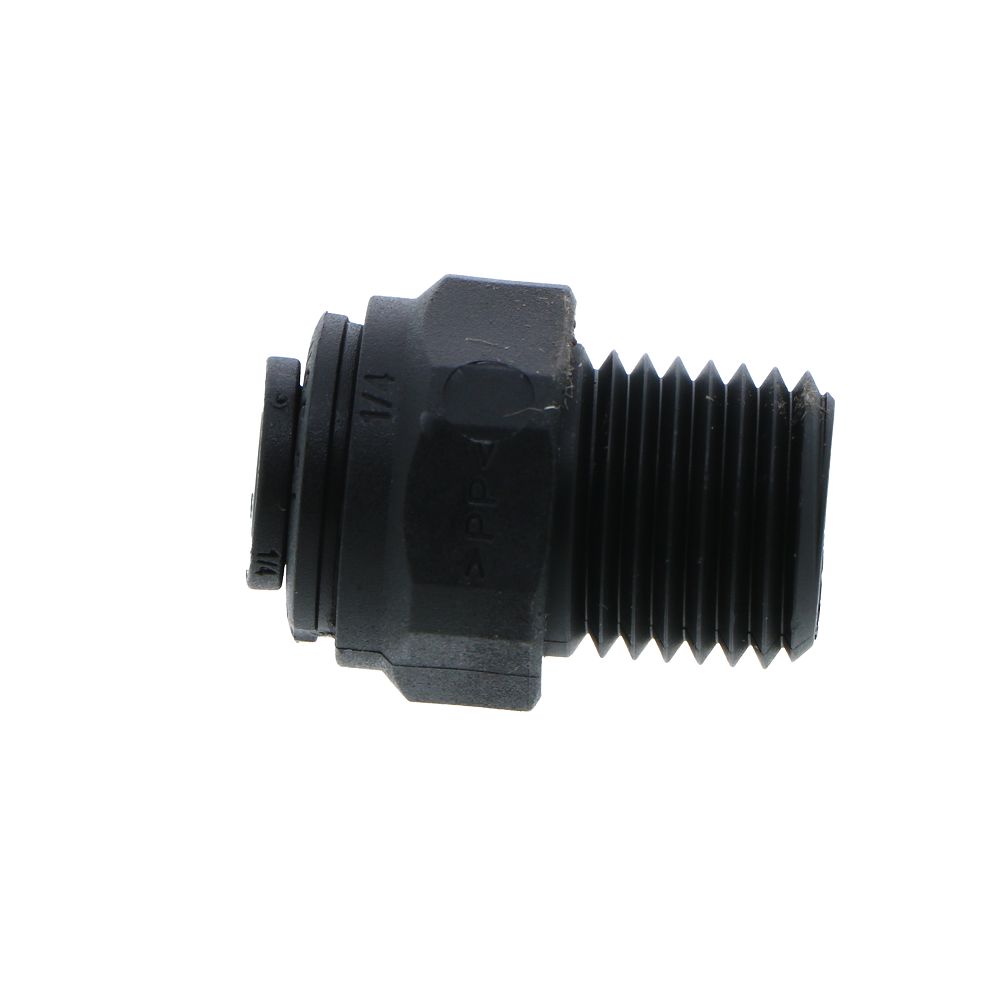 John Guest Male Connector NPTF Black Polypropylene - 1/4 x 1/4 NPTF