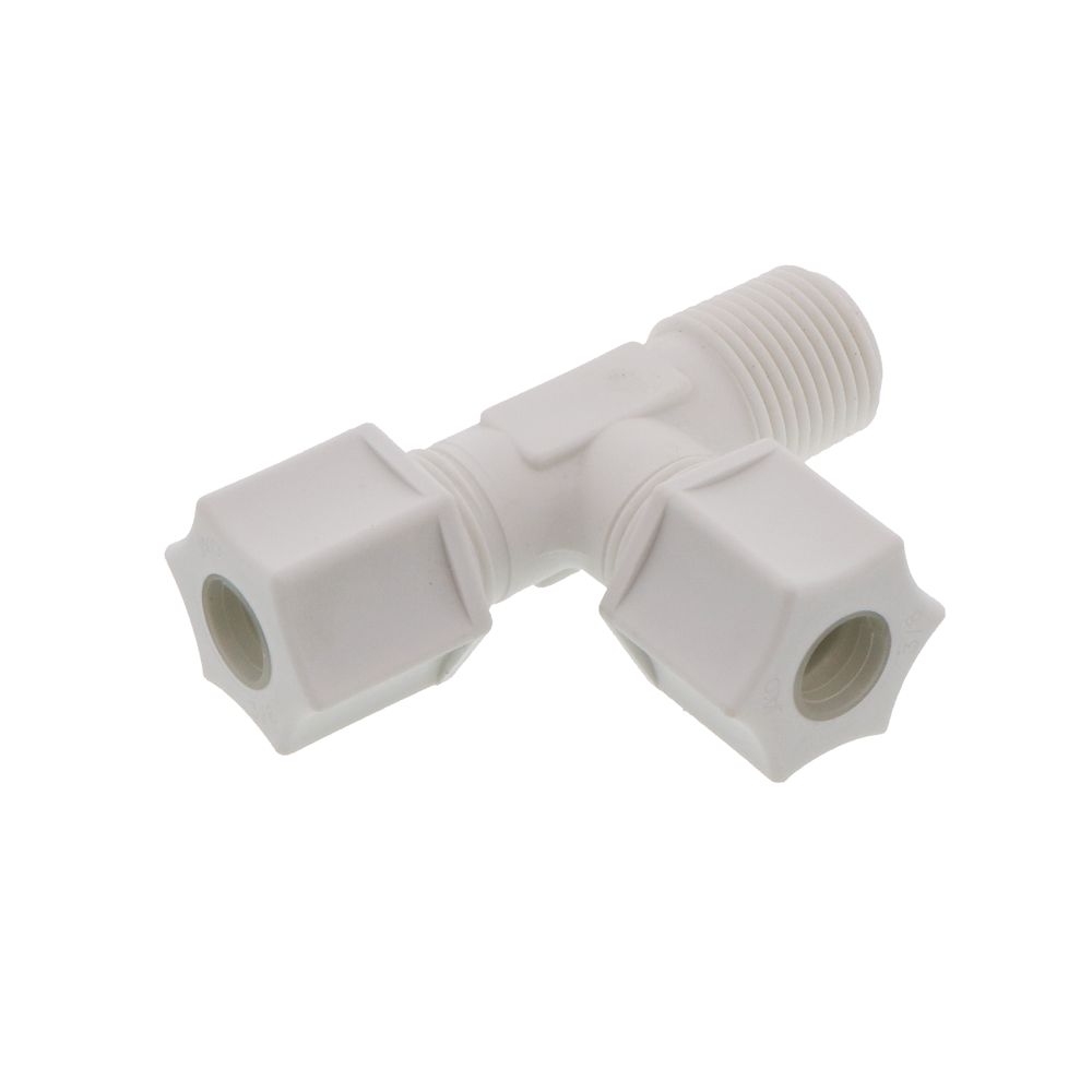 JACO 75-6-6-P-PG Polypropylene Male Run Tee 3/8 OD Tube x 3/8 MPT