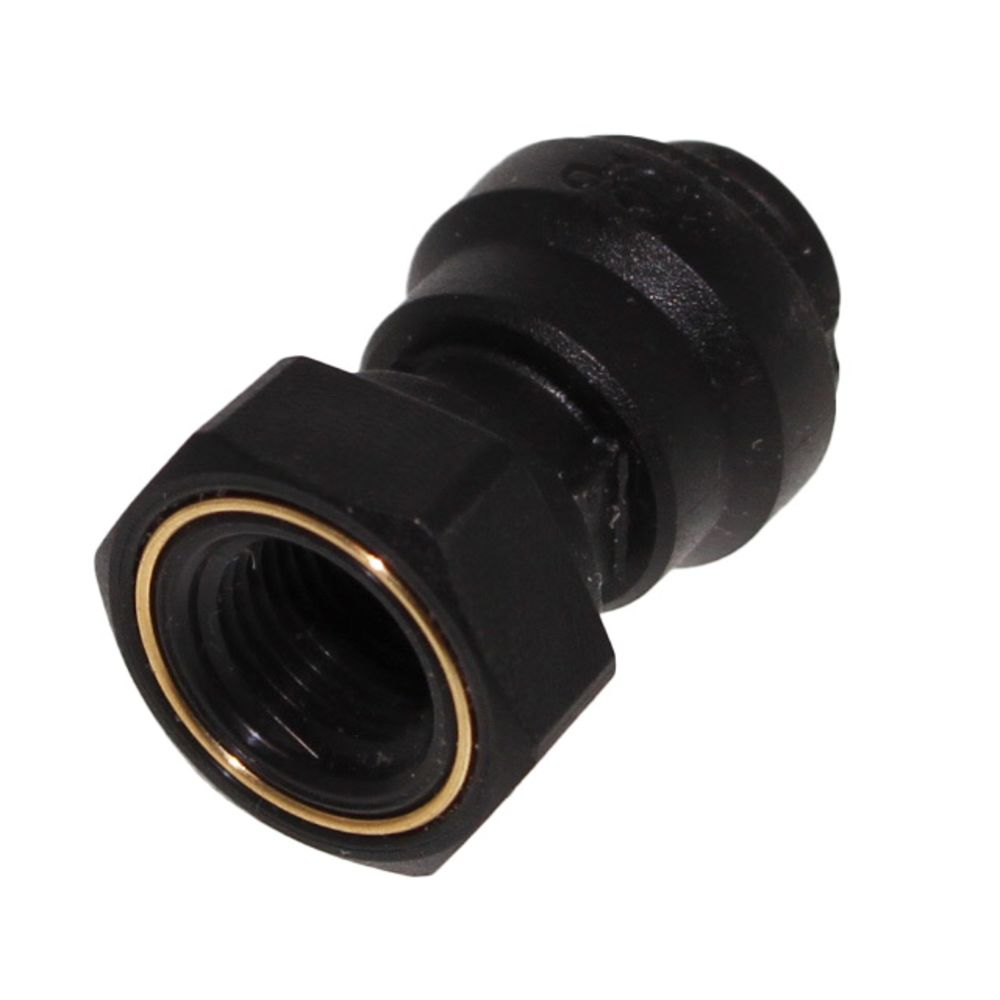 John Guest Female Adapter NPTF Black Polypropylene - 1/4 x 1/8 NPTF