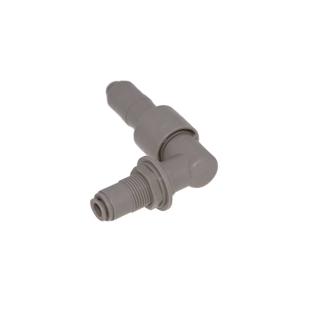 DMfit Stop Quick Connect Bulkhead Union Elbow - 1/4 x 1/4