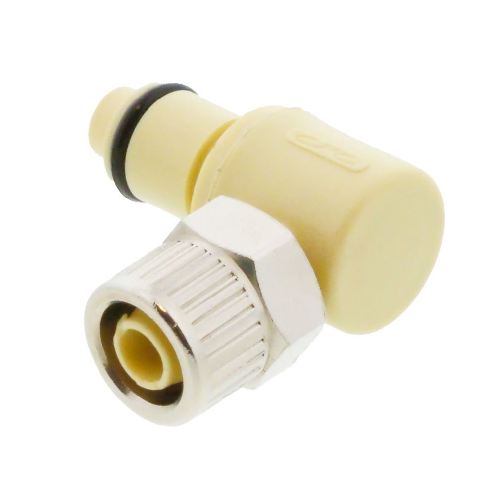 PLCD2100612 Valved Elbow Hose Barb Coupling Insert 3/8 ID Barb