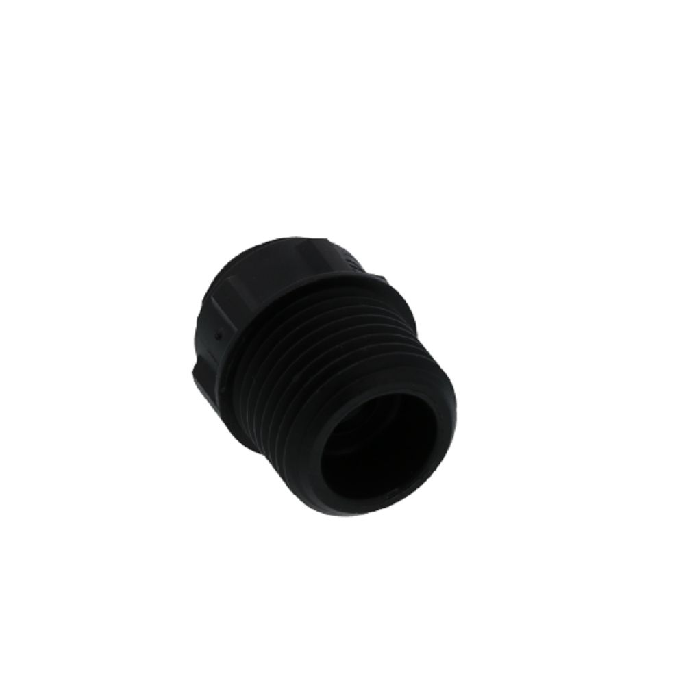 John Guest Male Connector NPTF Black Polypropylene - 3/8 x 1/2 NPTF