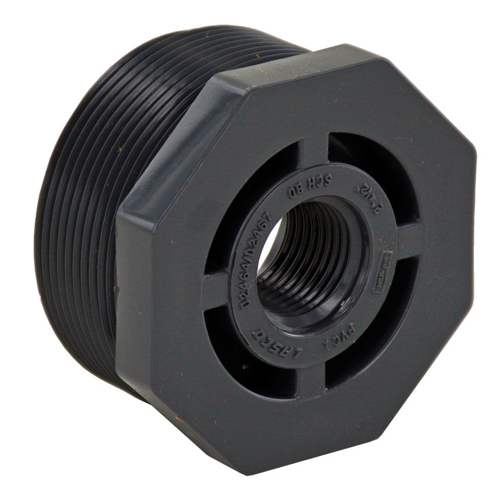 Schedule 80 PVC Bushing 2" MIP x 1/2" FIP