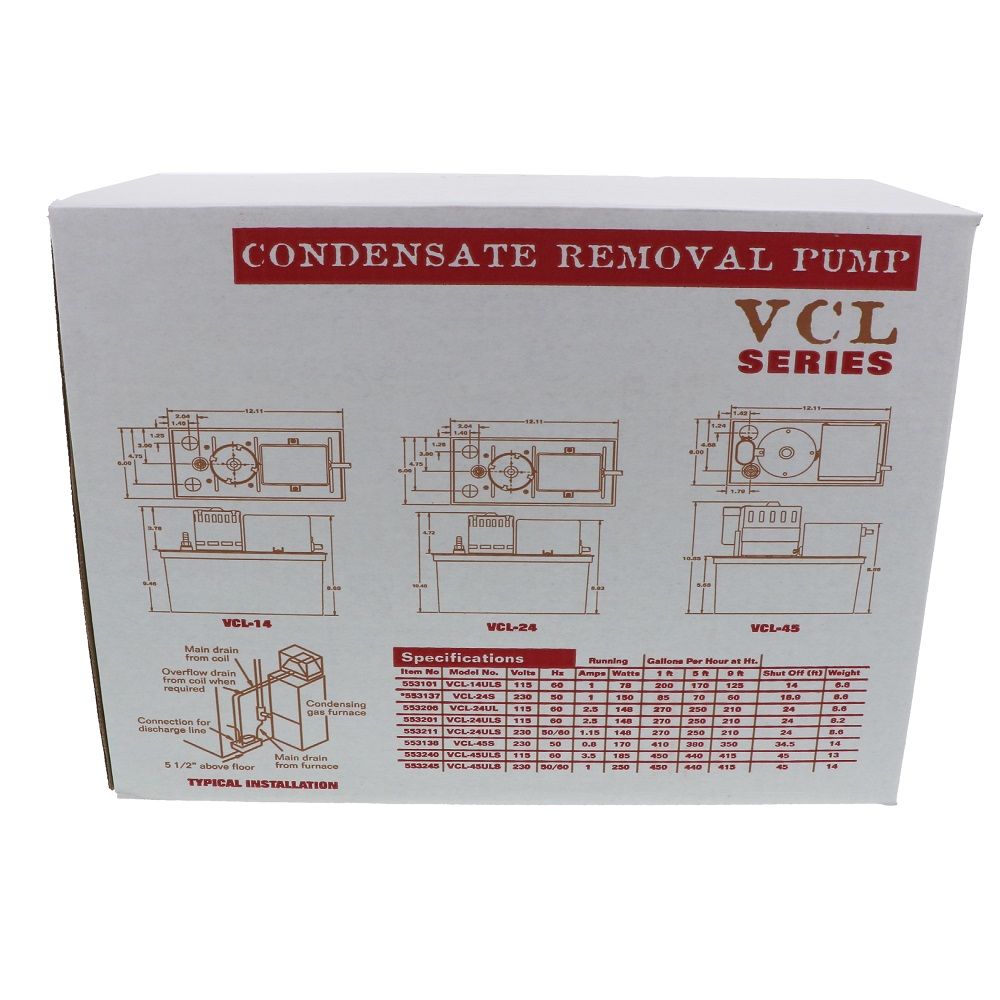 Little Giant VCL-45ULS Automatic Condensate Removal Pump 1/5 HP