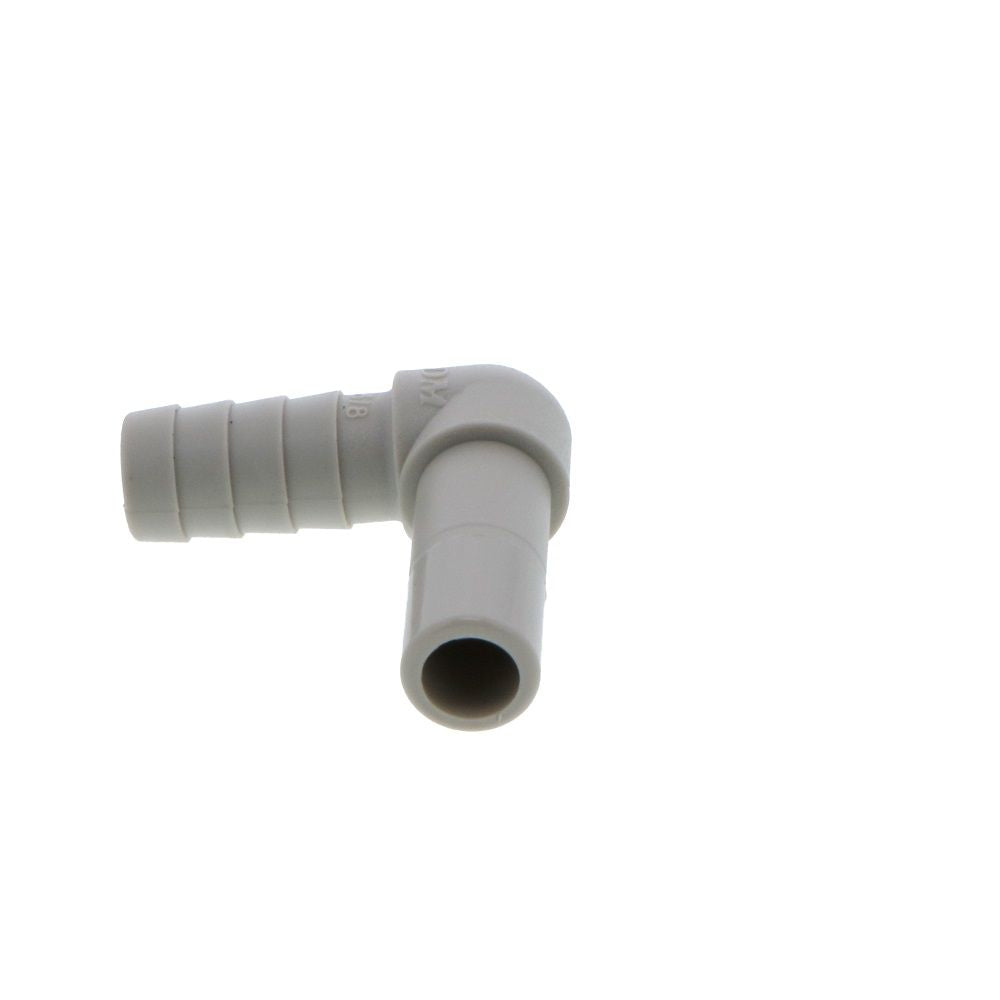 DMfit Stem Elbow Barb Connector - 3/8 OD Stem x 3/8 ID Barb