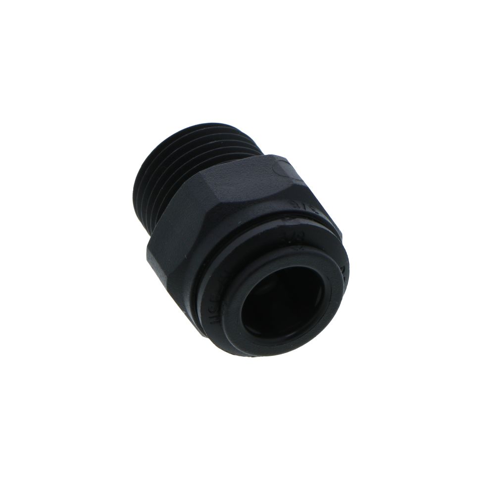 John Guest Male Connector NPTF Black Polypropylene - 3/8 x 3/8 NPTF
