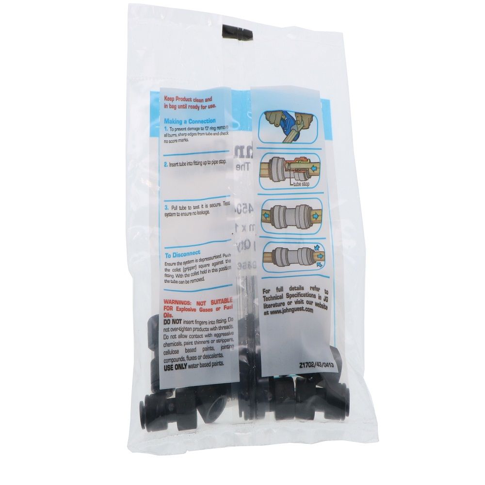 John Guest Female Adaptor BLACK ACETAL - 4mm x 1/8 BSP