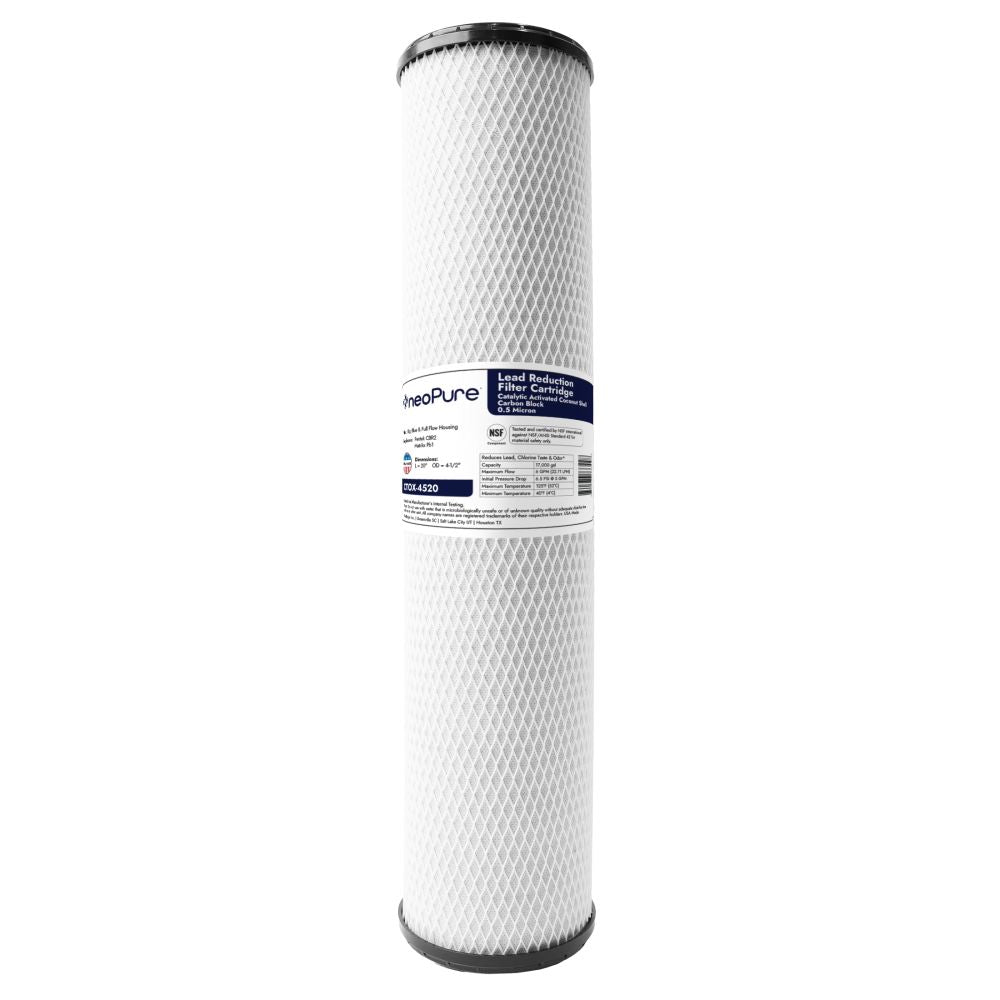 Neo-Pure CTOX-4520 20" x 4-1/2" Chloramine/VOC/LEAD Carbon Block Filter 0.5 Micron