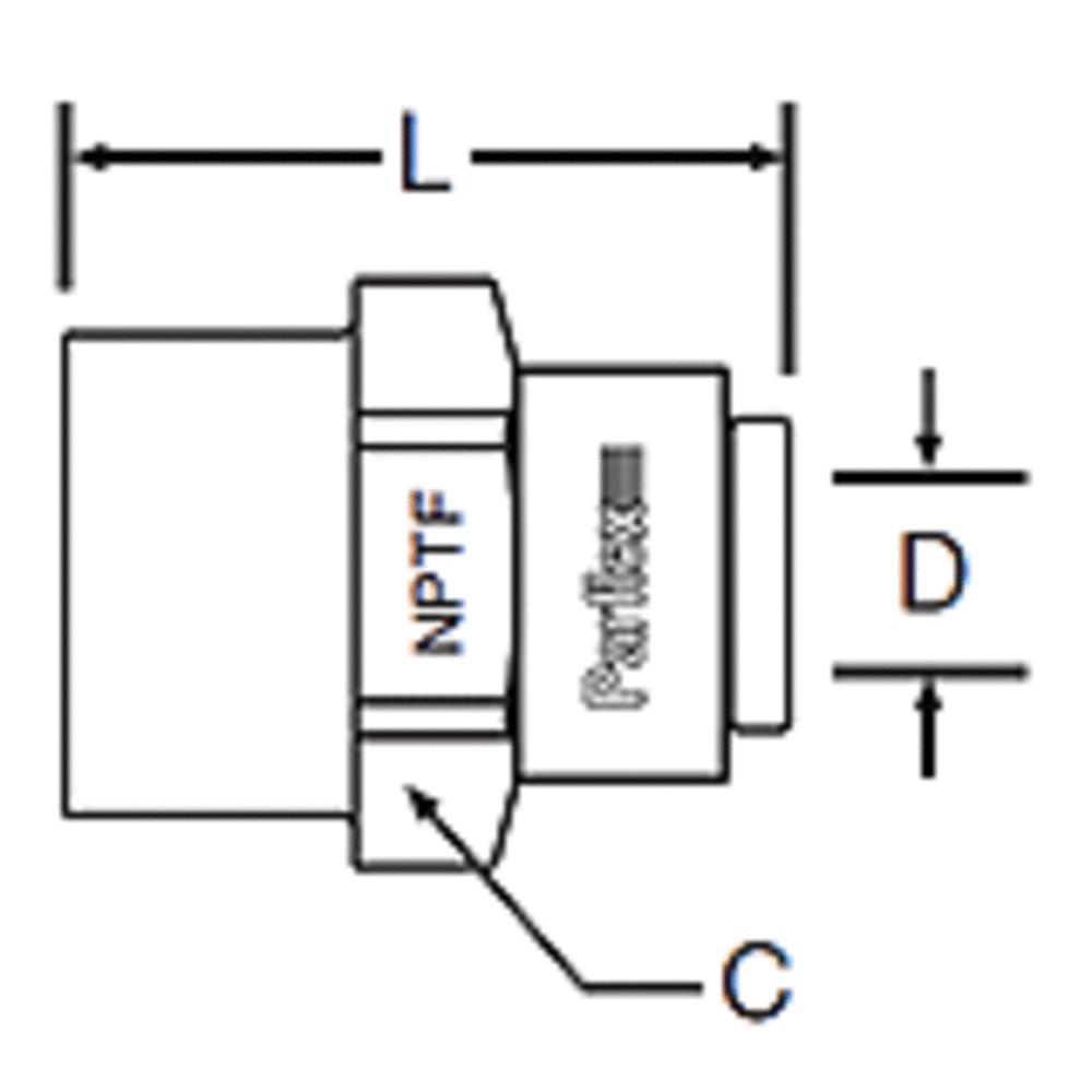Kynar PVDF Female Connector - 1/4 x 1/8 NPTF