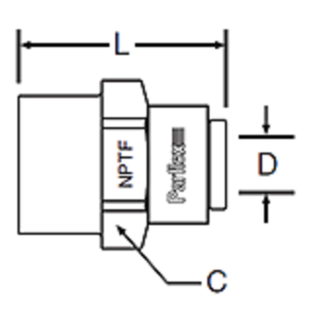 Kynar PVDF Female Connector - 1/4 x 1/8 NPTF