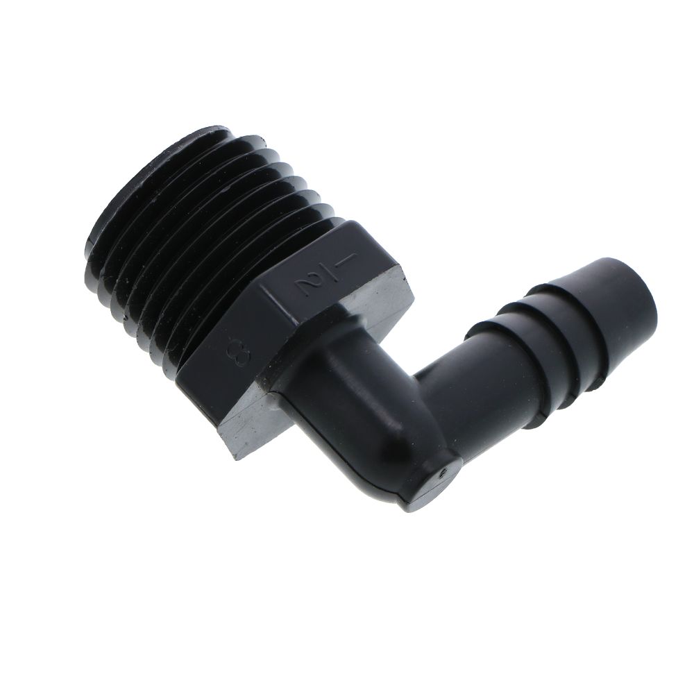 Male Elbow Barb Connector PP - 3/8 ID Barb x 1/2 MNPT